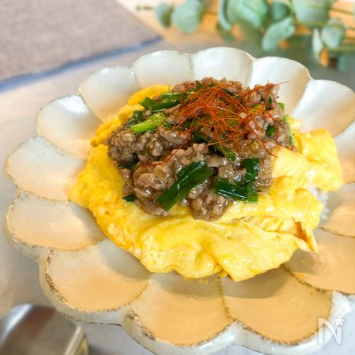 ニラとひき肉のあんかけ丼