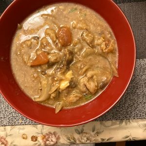 やすこの作ってみた!投稿(【トマトと卵のカレーうどん】ルウ&めんつゆでお手軽！)