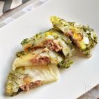 ネギ餅の餃子風＊とろ〜りもちもちネギが甘〜い♪皮いらず！