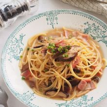 ワンパンきのこの和風スープパスタ【時短・簡単・ランチ】