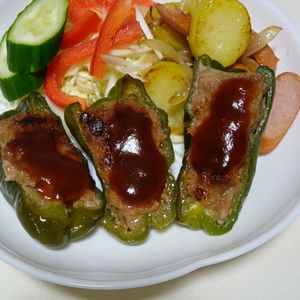 marine55の作ってみた!投稿(『ピーマンの肉詰め』肉汁たっぷり♪剥がれず美味しく！！)