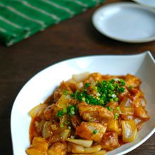 新玉ねぎと鶏肉のさっぱり旨照り炒め