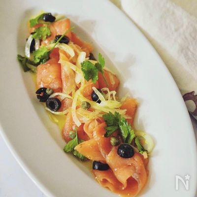 洋風おせちにも♬スモークサーモンのホワイトバルサミコマリネ