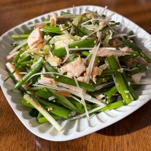 MYHRの作ってみた!投稿(簡単＆時短＊葱とサラダチキンの搾菜サラダ)