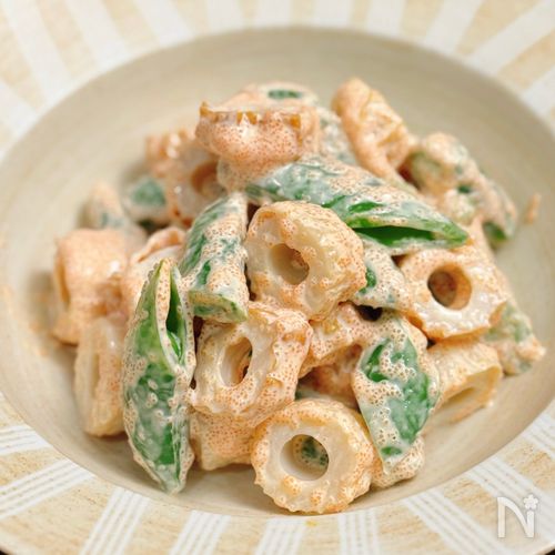 【ちくわとスナップエンドウの明太マヨサラダ】お酒に合う副菜♡