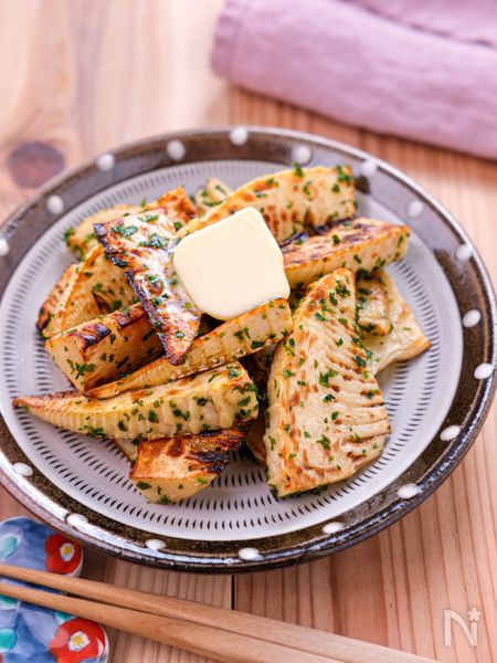 【たけのこの海苔塩バター】春に食べたいたけのこおつまみ♪