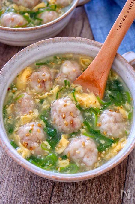 ［ねぎたま鶏団子のスープ］風邪に効く！優しい味の食べるスープ