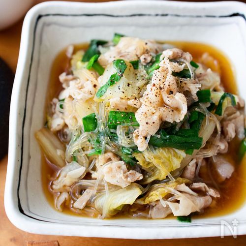 『白菜とにらと豚バラの中華風春雨煮』具だくさん！お手軽♪
