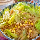 レンジで簡単！【レタスとツナの春雨サラダ】