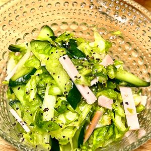 michuの作ってみた!投稿(ポリ袋で簡単！きゅうりとキャベツとハムのマリネサラダ)