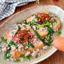 カリっとろ〜が絶品！【厚揚げの塩ニラそぼろあん】