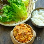 日本の味噌でカンテンジャンサムパッ(具沢山肉味噌包みご飯)