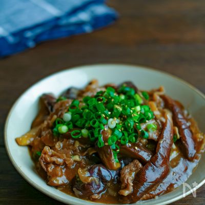 なすと牛こまのとろみ煮・ご飯にかけても美味しい♪