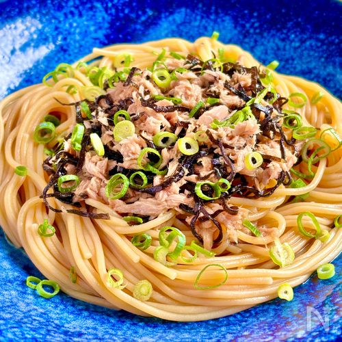 〖混ぜてのせるだけ〗ツナ塩昆布パスタ!うま味たっぷり