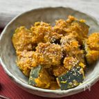 【レンジで5分】かぼちゃの和風サラダ♡胡麻マヨ和え