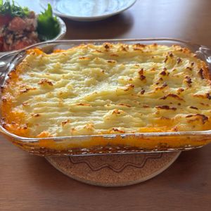 こむぎの作ってみた!投稿(ひき肉とマッシュポテトで【コテージパイ】（シェパーズパイ）)