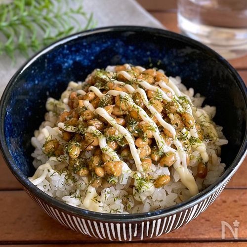 もっと早く出会いたかった♡「青のりマヨチーズ納豆ごはん」