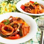 いかと夏野菜の南欧風煮込み