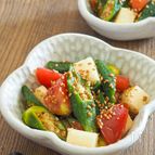 5分でできる！オクラとトマトと長芋のごまだく中華和え
