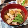 味しみしみ◎厚揚げとスナップエンドウの煮浸し