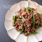 ご飯がすすむ！あっという間の＊牛肉とアスパラのバター醤油炒め