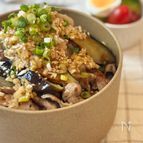 10分で完成！【なす豚ネギだれ丼】
