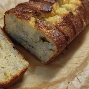 ぽんちゃんの作ってみた!投稿(【焼くまで5分♡バナナパウンドケーキ】しっとりふんわり食感！)