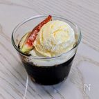 【ナッツ入りコーヒーゼリー・アイスクリームとイチジク添え】