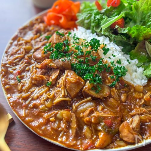 白菜とごぼうの無水カレー