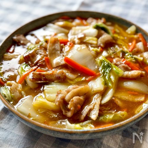 【豚バラあんかけ】食材３つで作る一品大満足メニュー