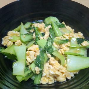 いとの作ってみた!投稿(青梗菜と卵のふんわりオイスターあんかけ)