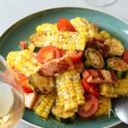 とうもろこしと夏野菜のガーリックペッパーマリネ