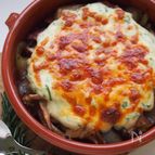 鴨ネギのヘルシー豆腐ソースグラタン。