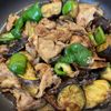(・∀・)コロンの作ってみた!投稿(行列の定食屋さんの🍚豚バラなすピーマンの生姜おかか炒め🤩)