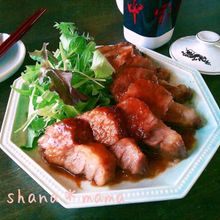なんとレンジで♪とっておきの肉汁溢れるピリ辛味噌焼豚♪