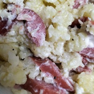 1207859の作ってみた!投稿(レンジで5分！【やみつきポテトサラダ】じゃがいもとハムだけ♩)