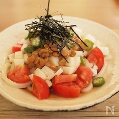ひんやり♪トマトとオクラの冷やしうどん