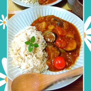 チョロリスの作ってみた!投稿(夏に食べたい！絶品カレー☆『ひき肉のゴロっと夏野菜カレー』)