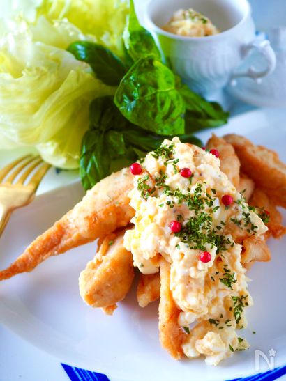 鶏ささみの揚げないチキン南蛮＊たっぷりたまごのタルタルソース