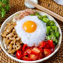 つるっと食べれる♡『ねばねばお月見そば』