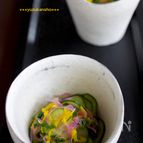 きゅうり酢の物(菊とスプラウト入り)