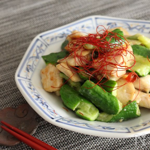 きゅうりと鶏肉のスタミナ炒め♪【#食材2品】