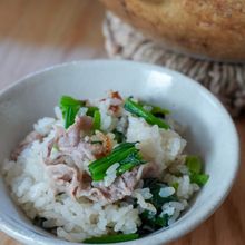 ほうれん草と豚肉のほっこり混ぜごはん