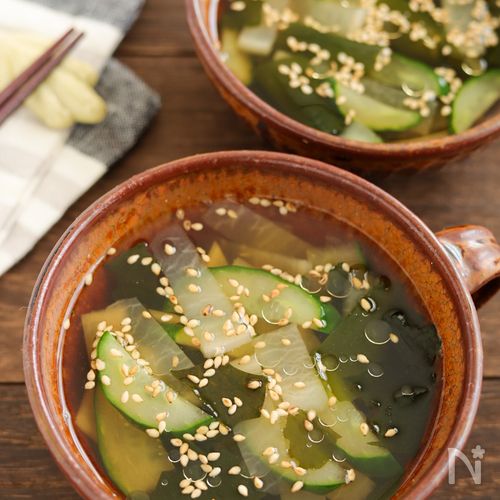 お手軽♪大根ときゅうりのわかめスープ