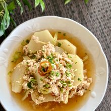かぶと鶏そぼろのあんかけ煮