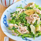 豚ばらと豆苗のスタミナ炒め