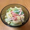 おちえさんの作ってみた!投稿(かに玉とキャベツのマカロニサラダ【#包丁不要】)