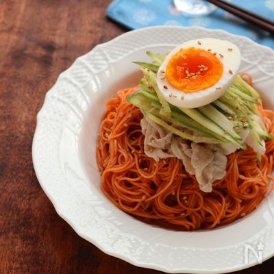 辛さマイルド☆ビビン麺（韓国風甘辛素麺）