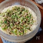刻みオクラ＆みょうがの出汁そうめん