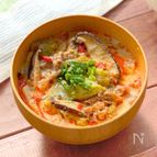 【白菜と豚肉の担々豆乳スープ】ピリ辛♡おかわり止まらん！